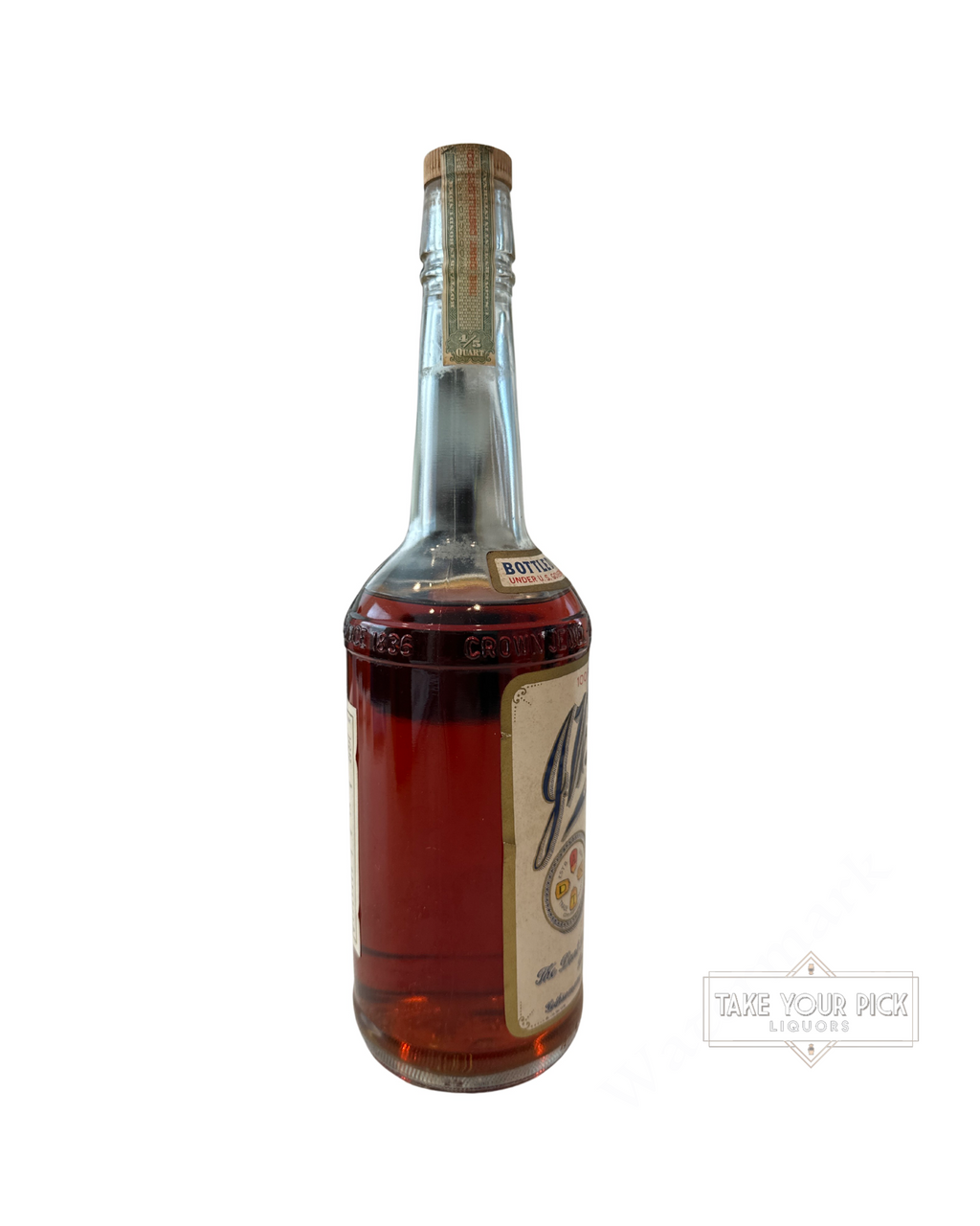 1965 J.W. Dant Gethsemane Distillery Kentucky Straight Bourbon Whiskey 100 Proof 4/5th Quart