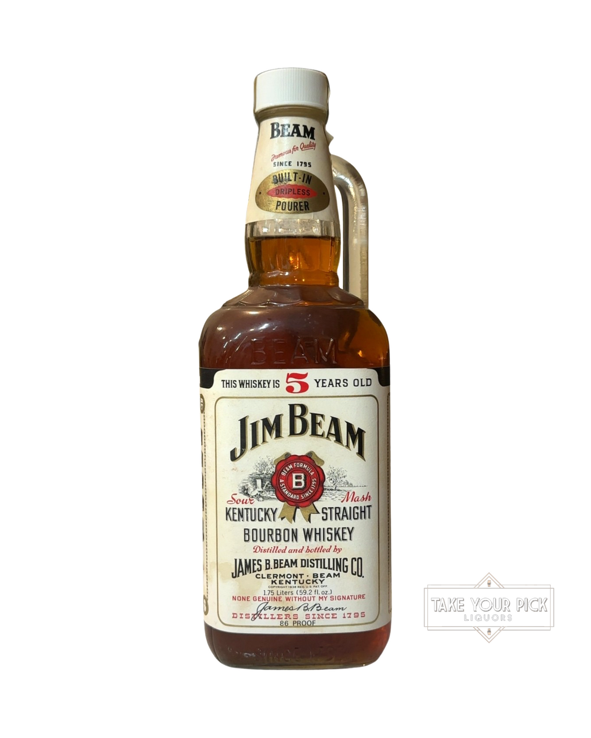 1978 James B. Beam Distilling Co. Jim Beam Kentucky Straight Bourbon Whiskey 86 Proof 1750ml