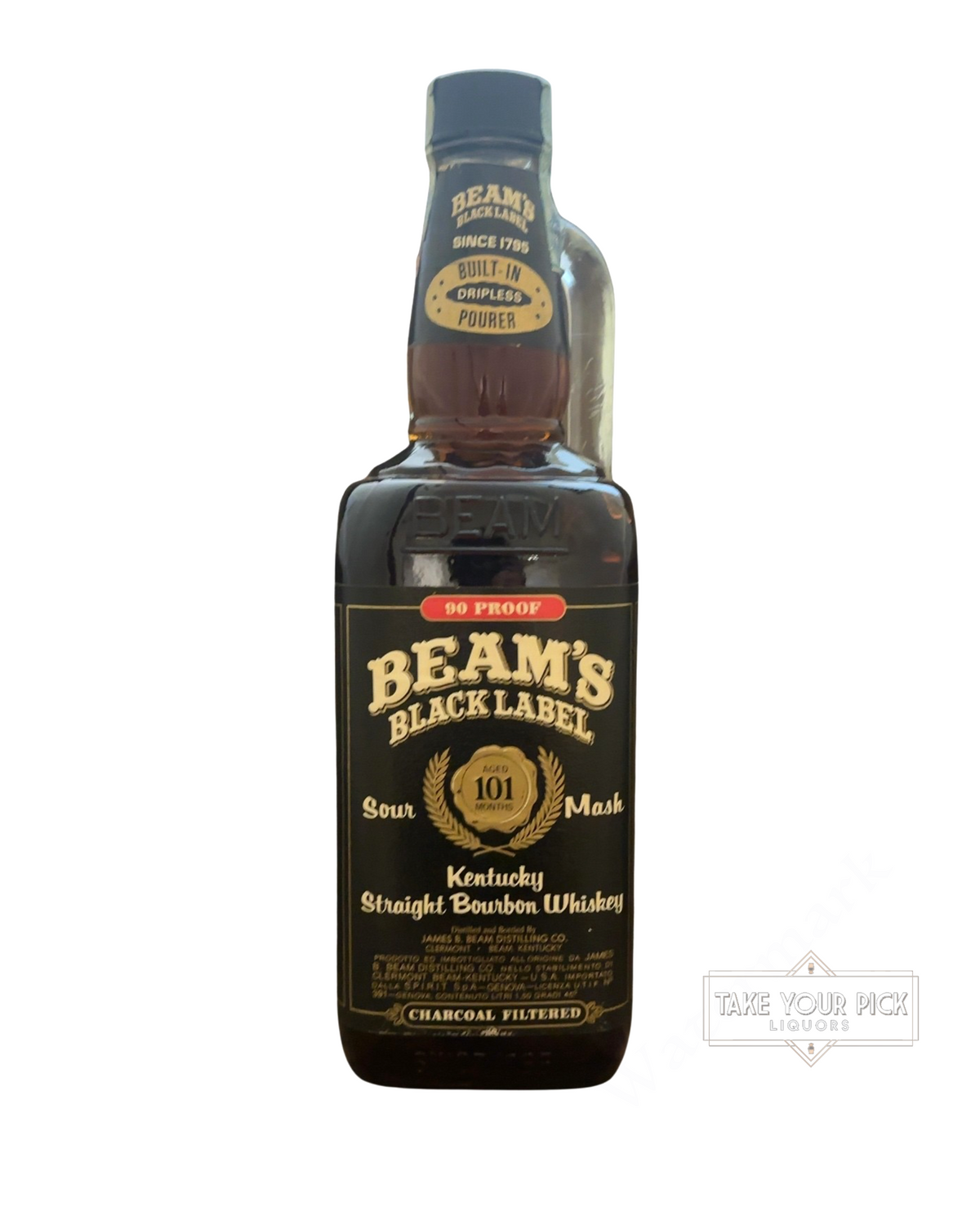 1980 James B. Beam Distilling Co. Beam's Black Label Kentucky Straight Bourbon Whiskey 90 Proof