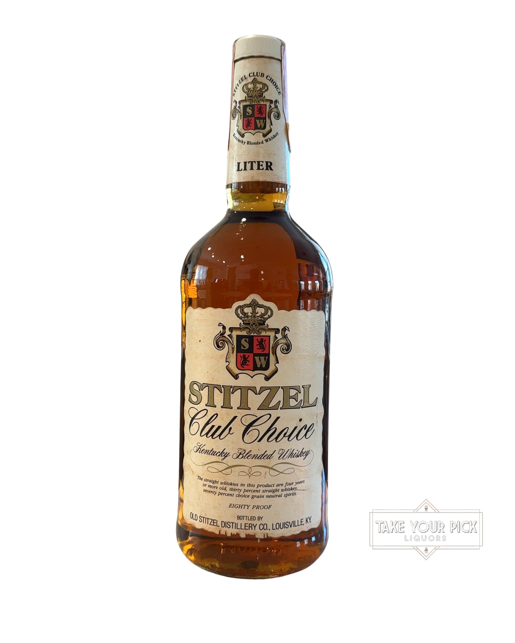 1984 Old Stitzel Distillery Stitzel Club Choice Kentucky Blended Whiskey 80 Proof 1.0 Liter