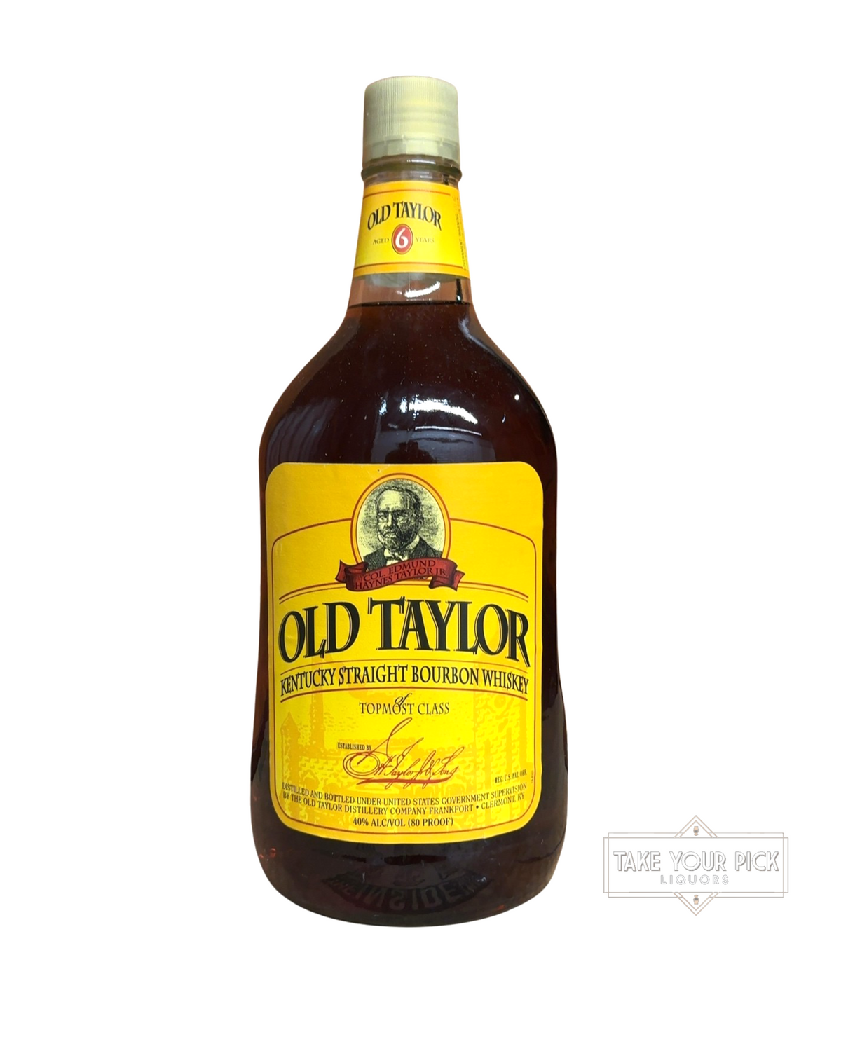 1996 The Old Taylor Distillery Company Old Taylor Kentucky Straight Bourbon Whiskey 80 Proof 1.75 Liter