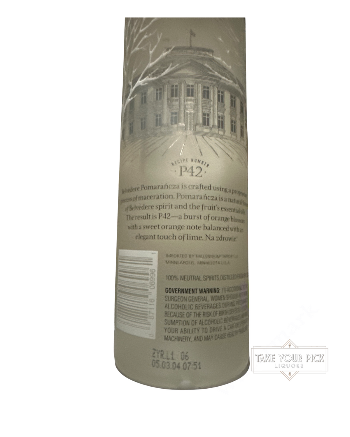 2004 Belvedere Pomarancza Orange Vodka 80 Proof 750ml