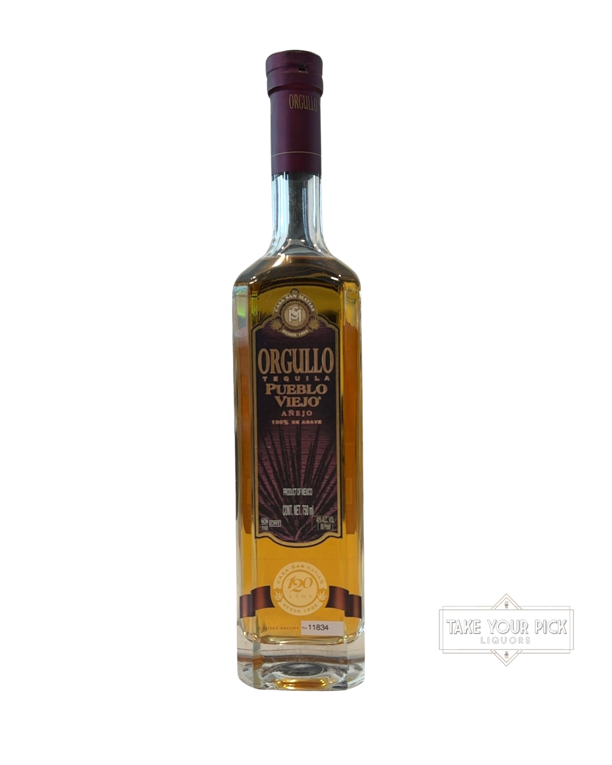 2006 Casa San Matias Nom 1103 Orgullo Tequila Pueblo Viejo Añejo 120th Anniversary 80 Proof 750ml