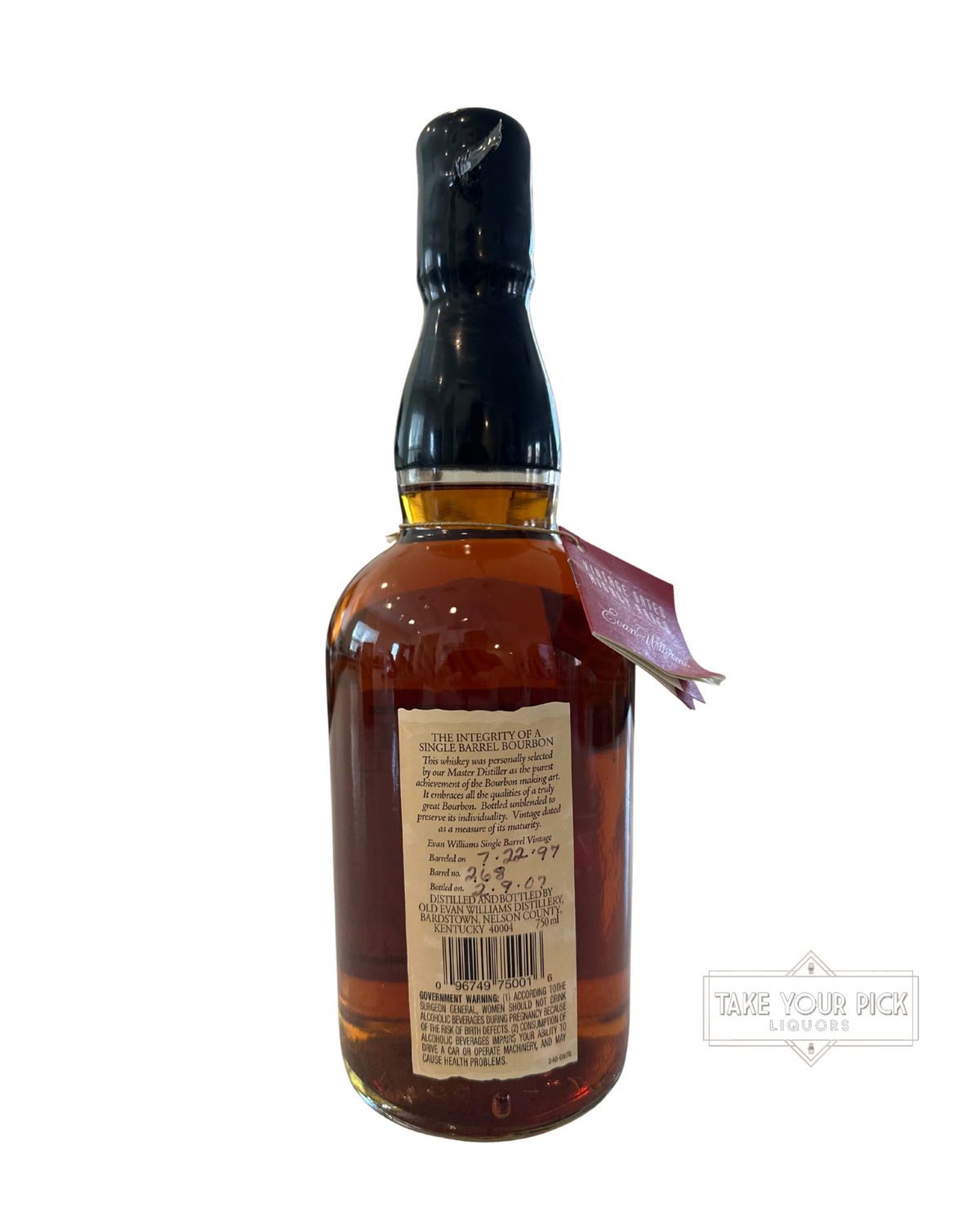 2007 Evan Williams Single Barrel Put In Oak 1997 86.6 Proof 750ml