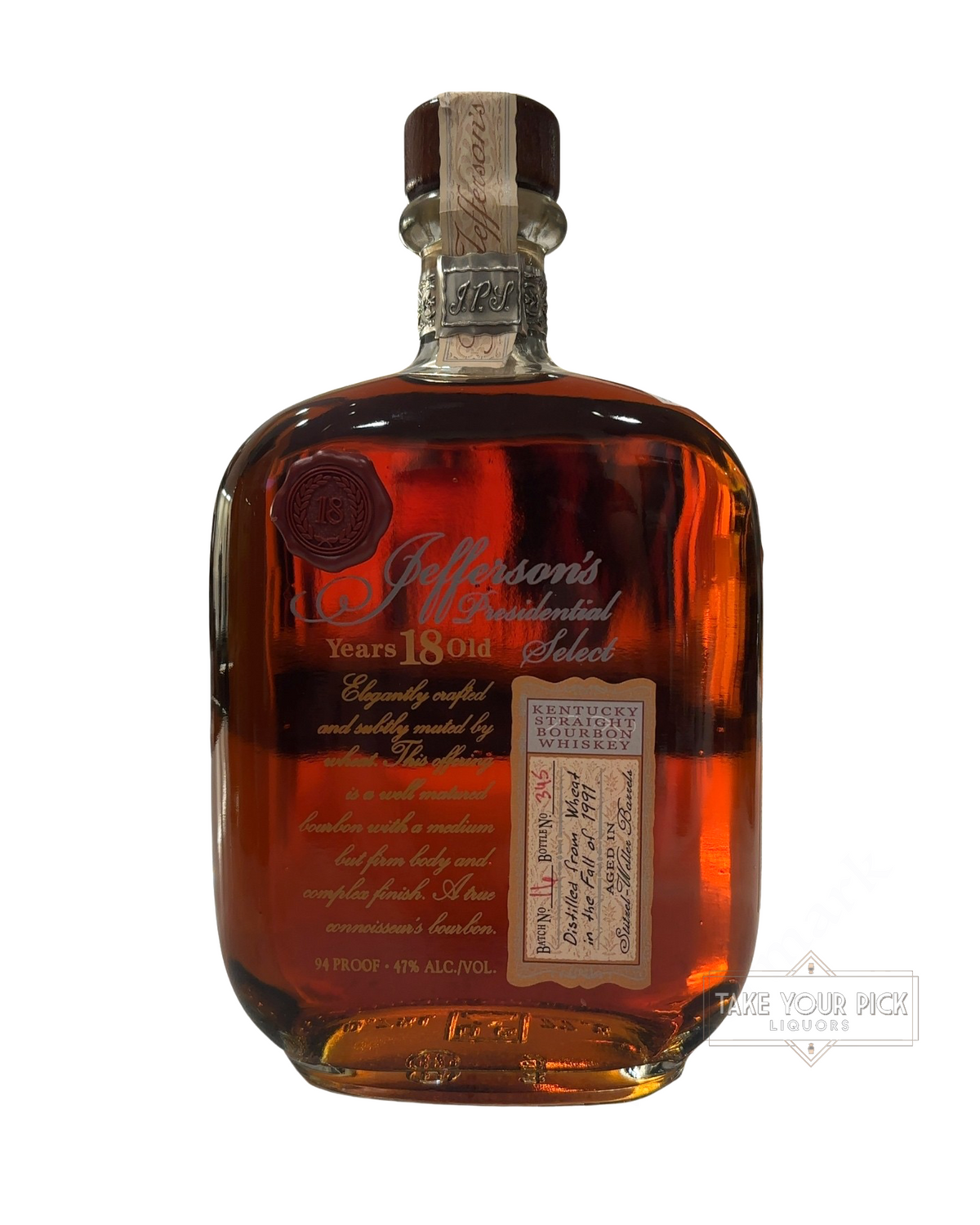 2009 Jefferson's Stitzel Weller Jefferson's Presidential Select 18 Years Old 94 Proof 750ml
