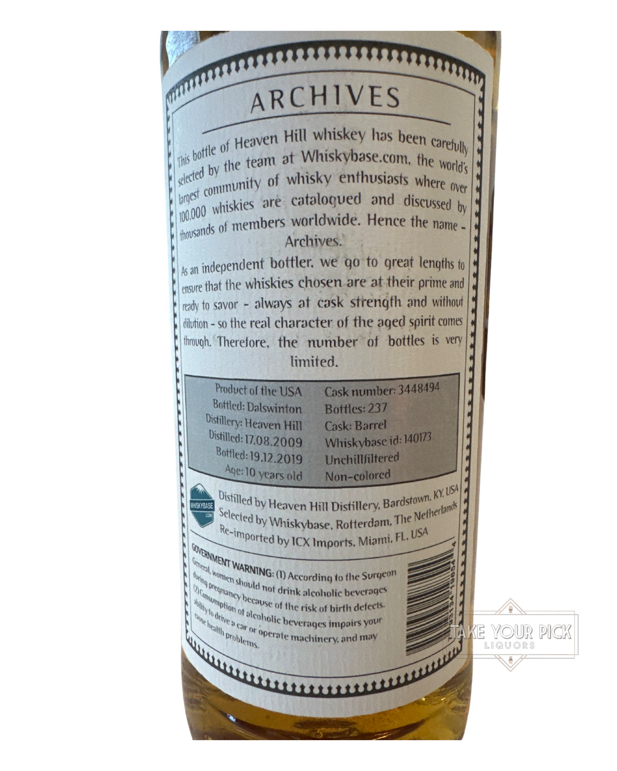 2019 Heaven Hill Distillery Archives American Whiskey 129.0 Proof 750ml