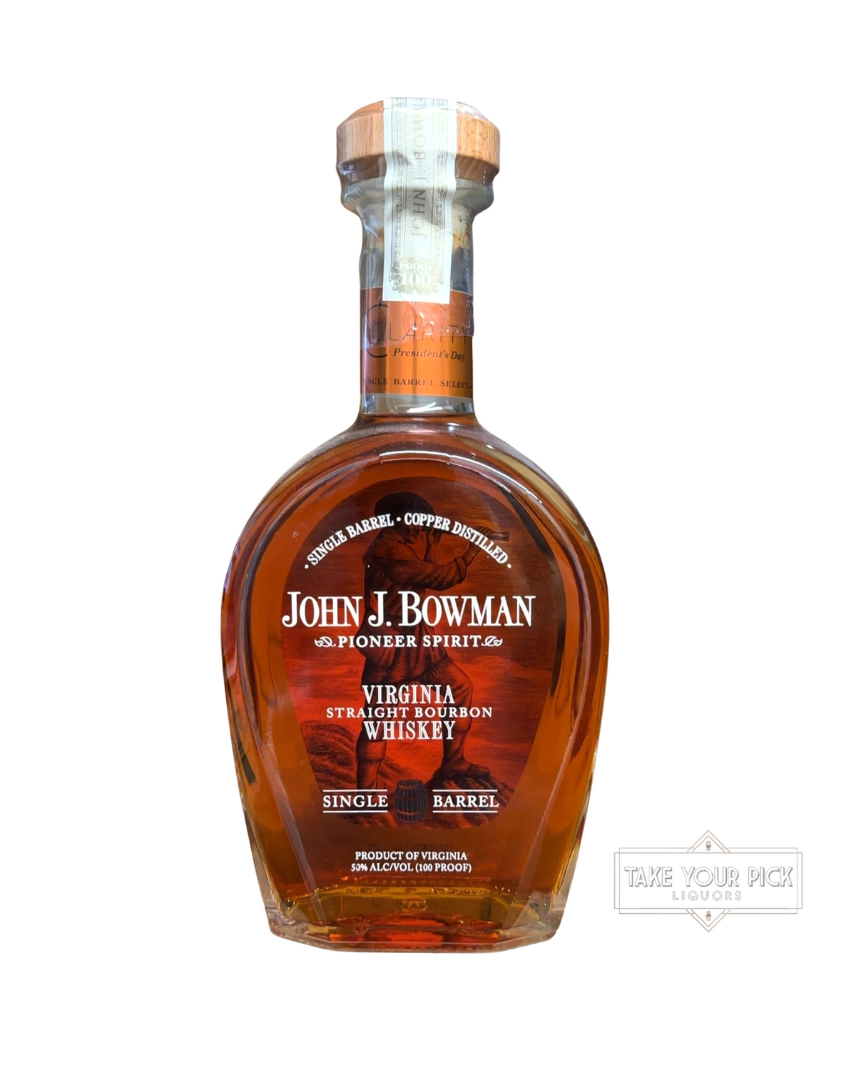 2019 John J. Bowman Clarity Pick Presidents Day Single Barrel 100 Proof 750ml