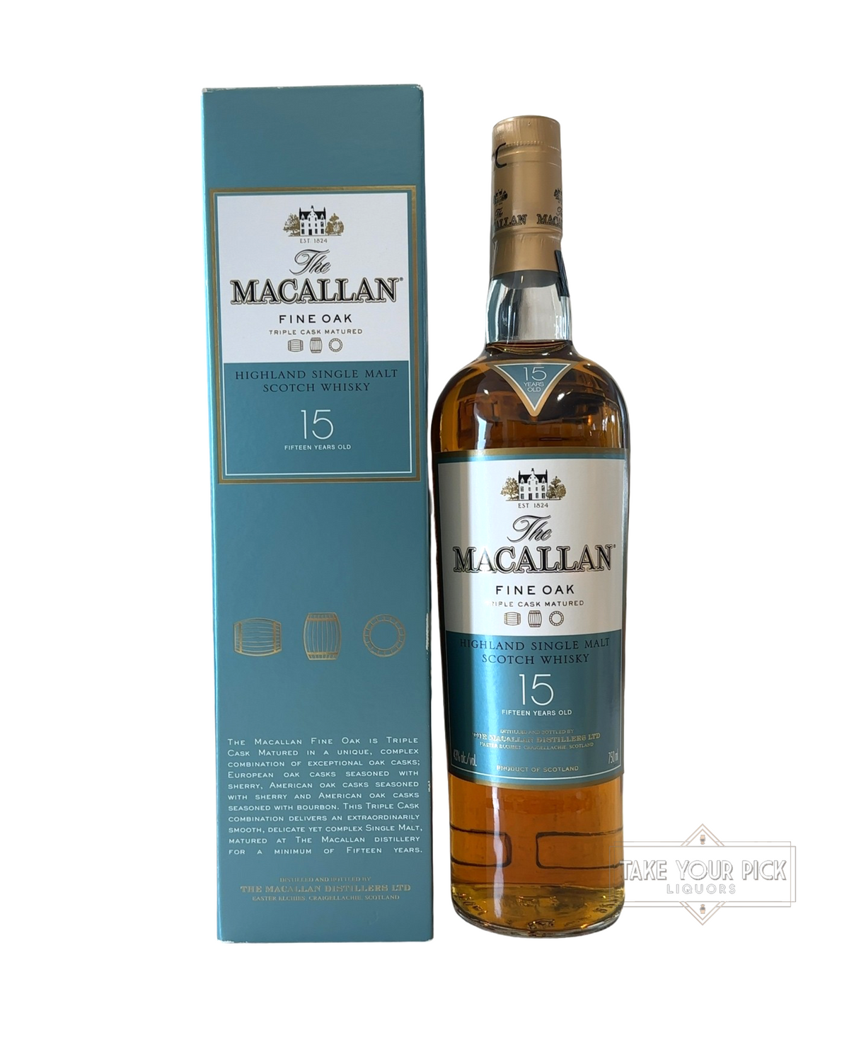 2014 Macallan Fine Oak 15 Year Triple Cask Scotch Whisky 86 Proof 750ml