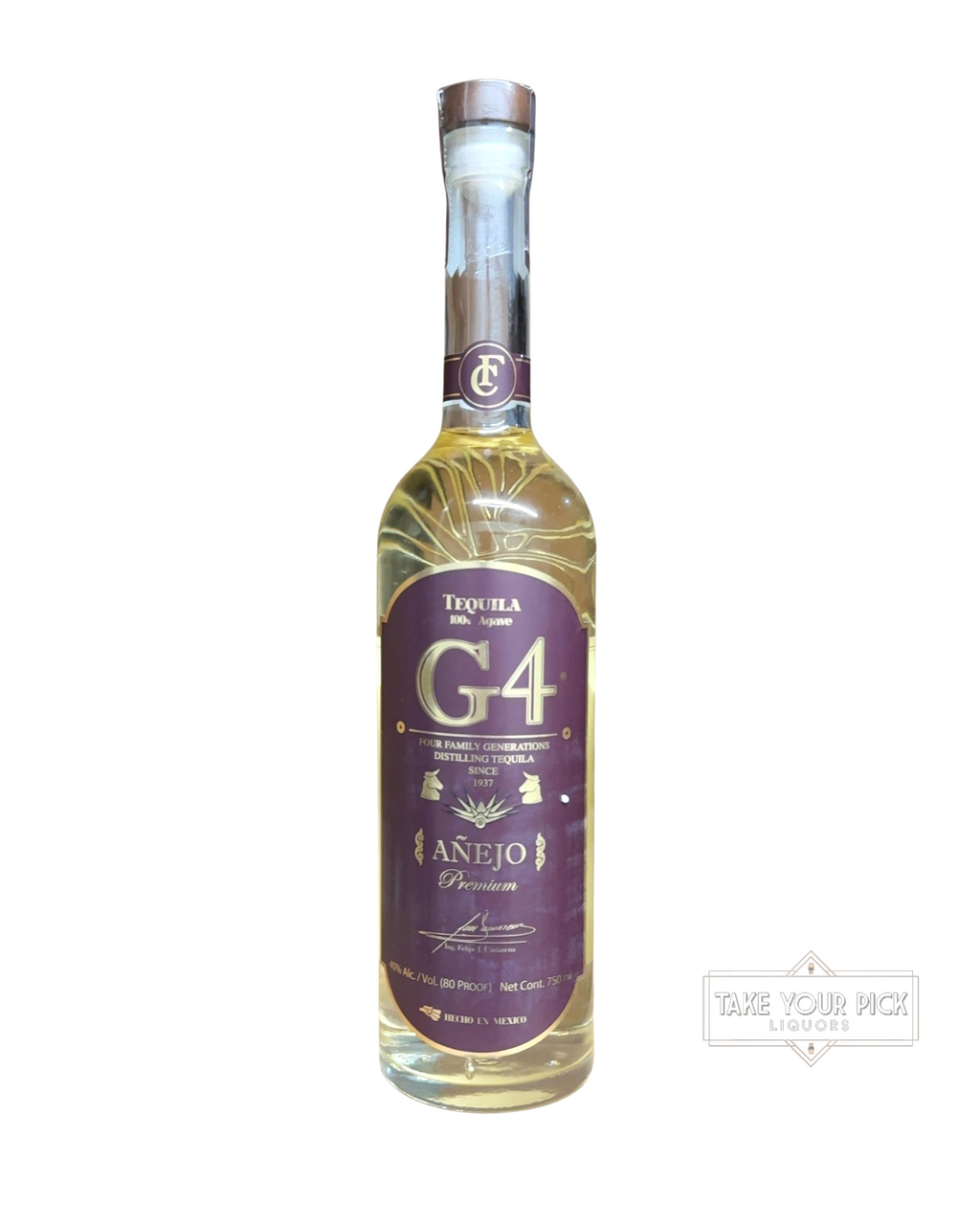2020 G4 Nom 1579 G4 Añejo Premium Tequila 80 Proof 750ml
