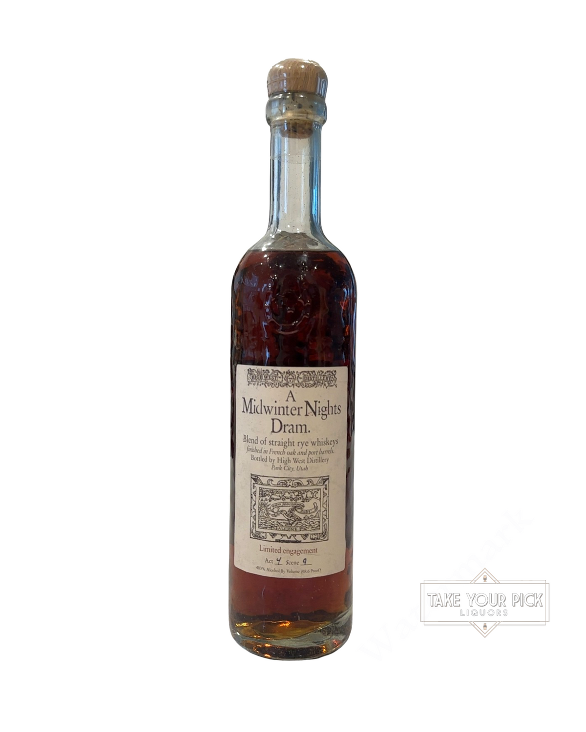 2016 High West Distillery A Midwinter Nights Dram. Limited engagement Act 4 Scene 9 98.6 Proof