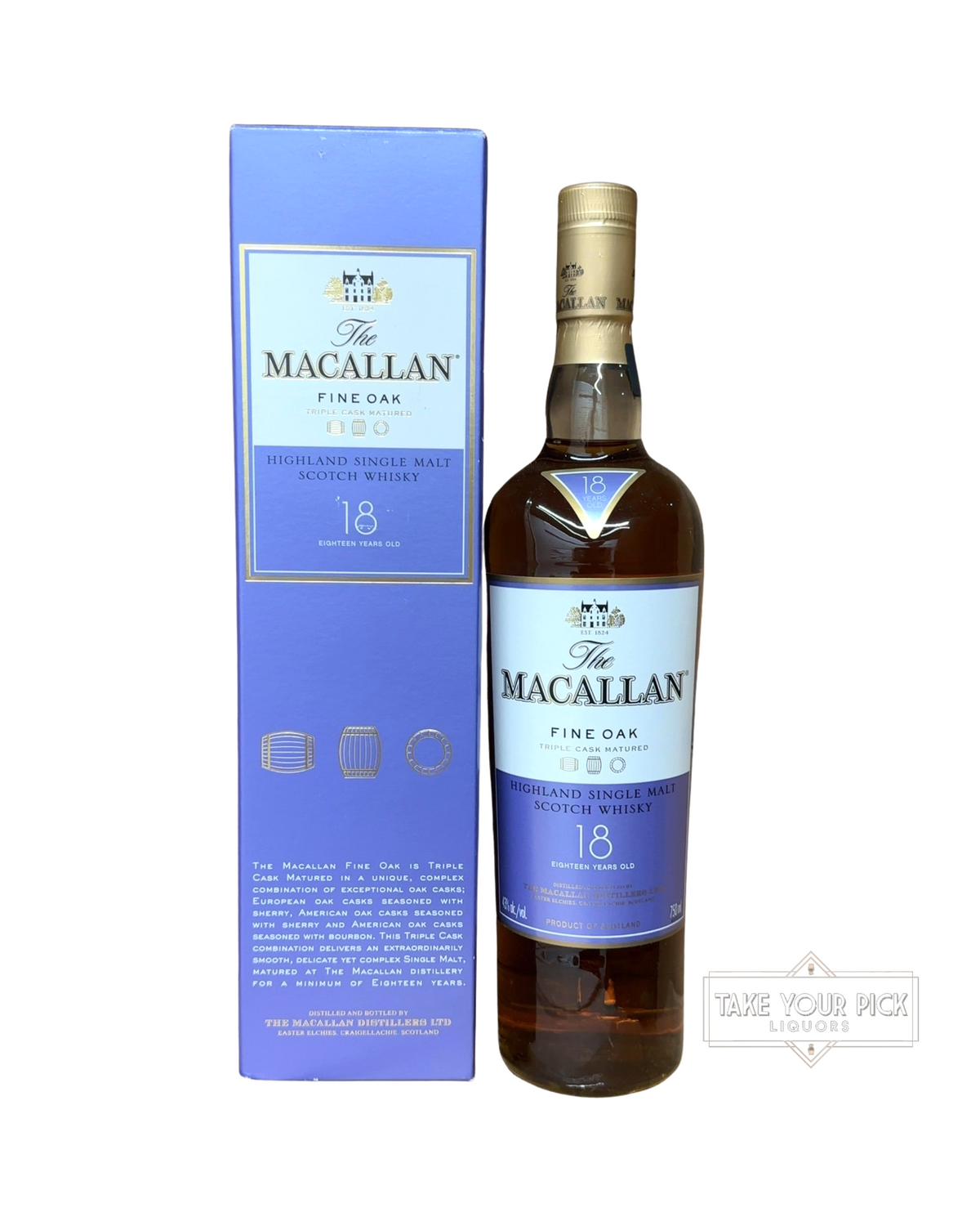 2017 The Macallan Fine Oak 18 Years Old Triple Cask Matured 86 Proof 750ml