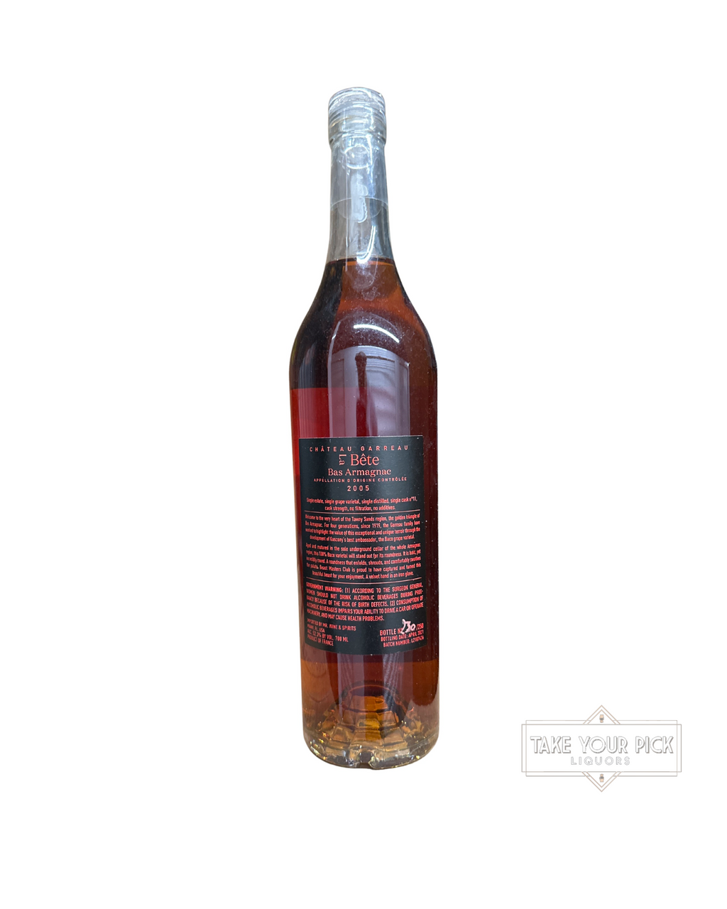 2021 Chateau Garreau La Bete 2005 Bas Armagnac Beastmasters Pick 104.6 Proof 700ml