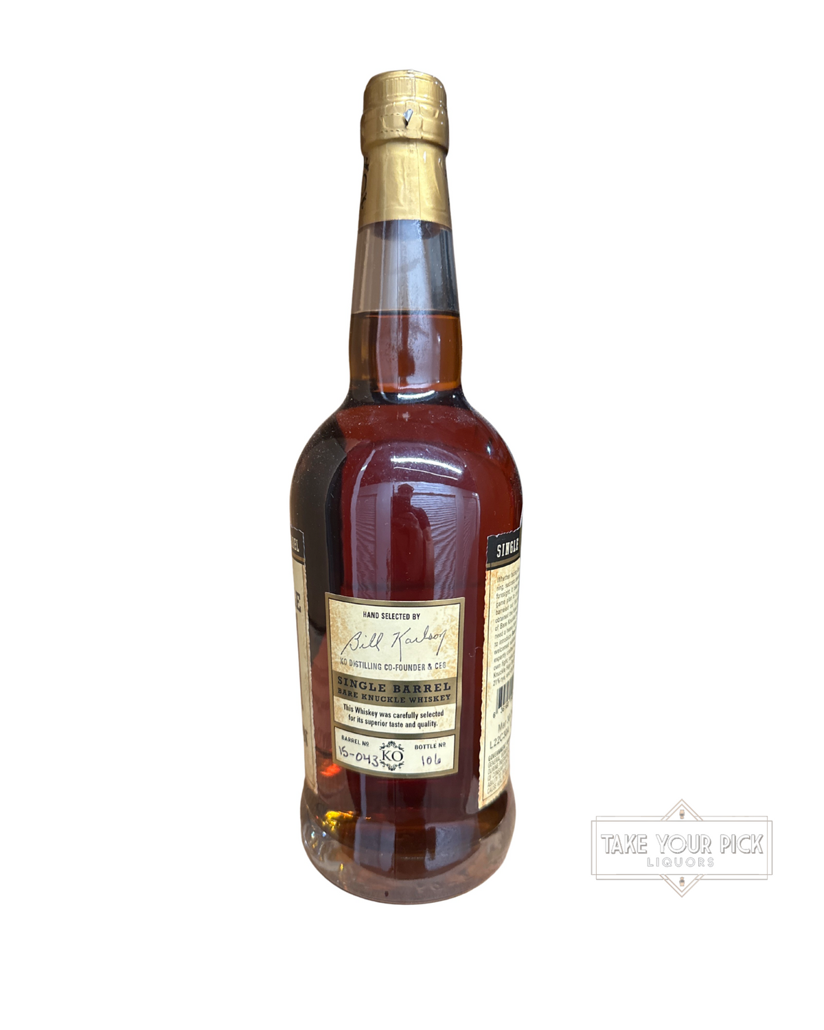 2022 Bare Knuckle Bourbon Single Barrel 90 Proof 750ml
