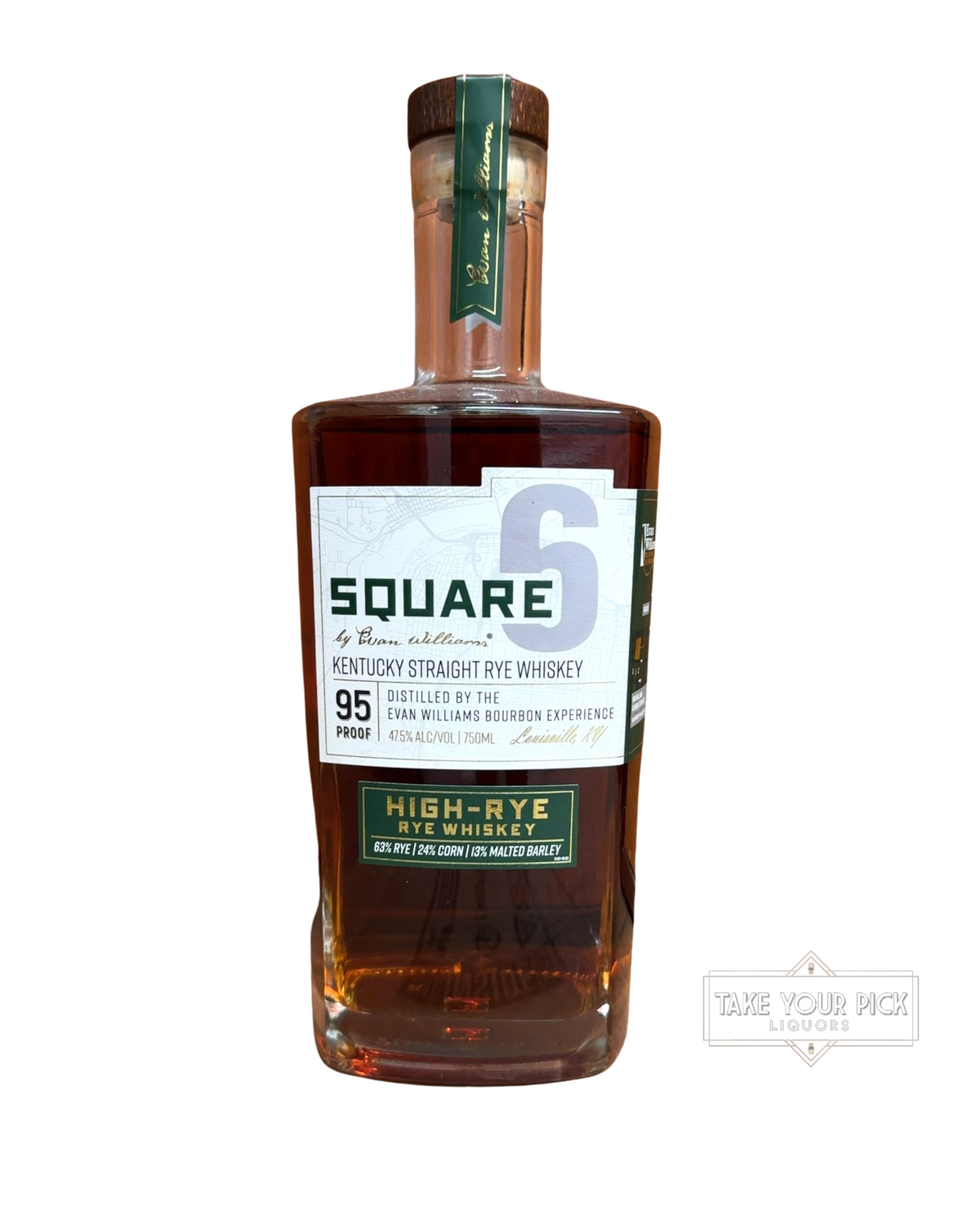 Evan Williams Square 6 Rye Whiskey 95 Proof 750ml