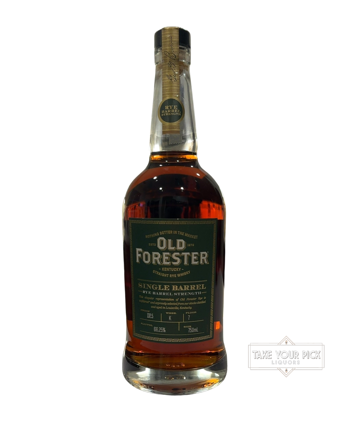 2022 Old Forester Single Barrel Rye Barrel Strength 132.5 Proof 750ml