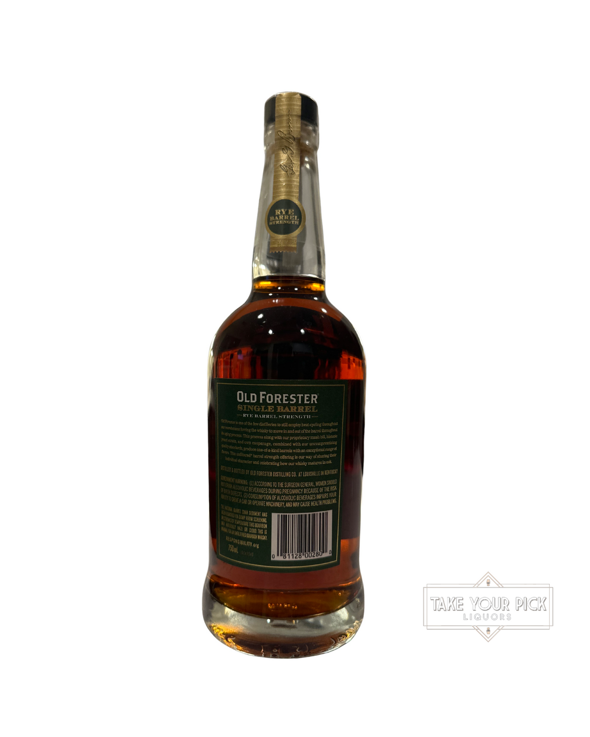 2022 Old Forester Single Barrel Rye Barrel Strength 132.5 Proof 750ml