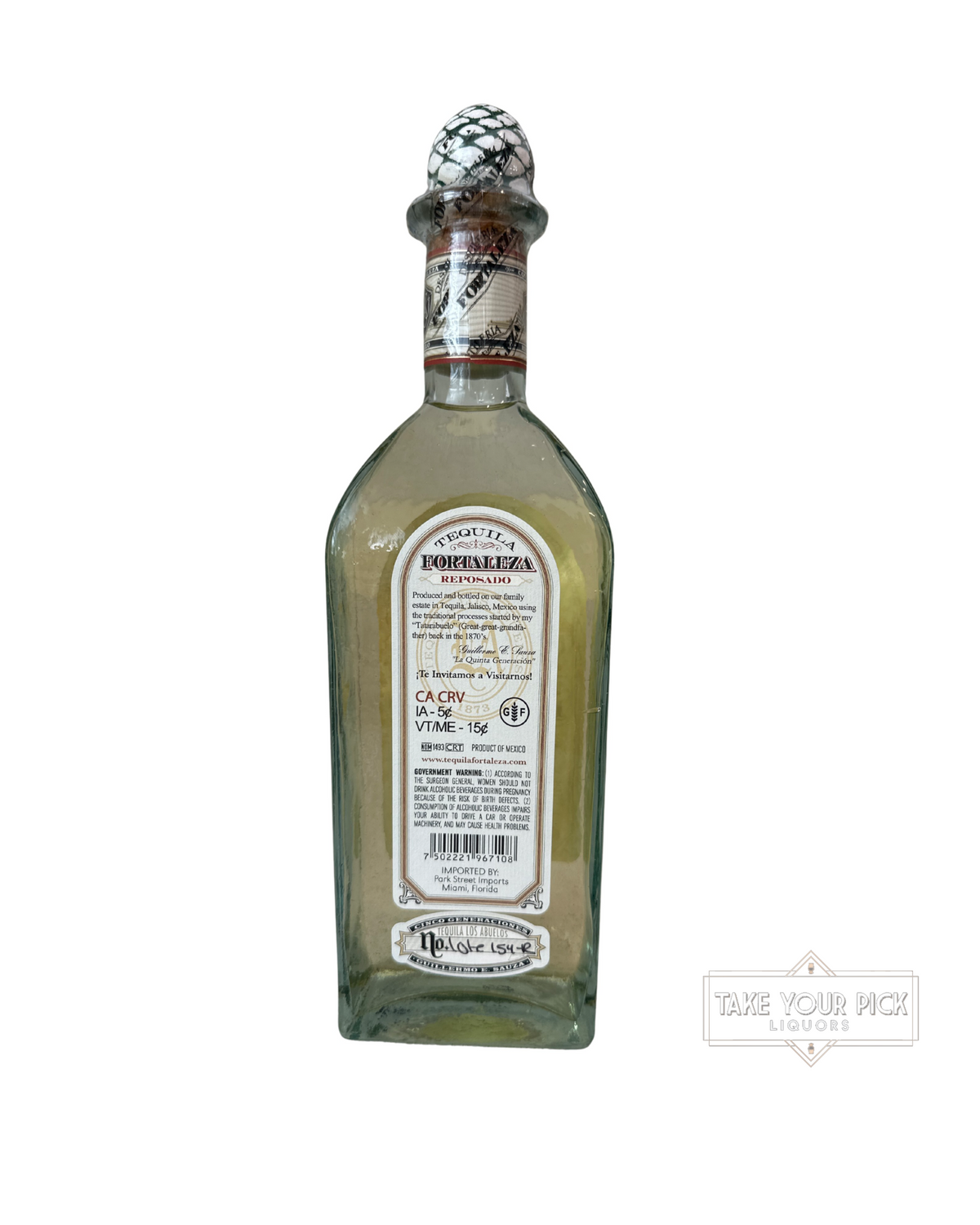 Fortaleza Tequila Reposado 80 Proof 750ml (Batch 154)