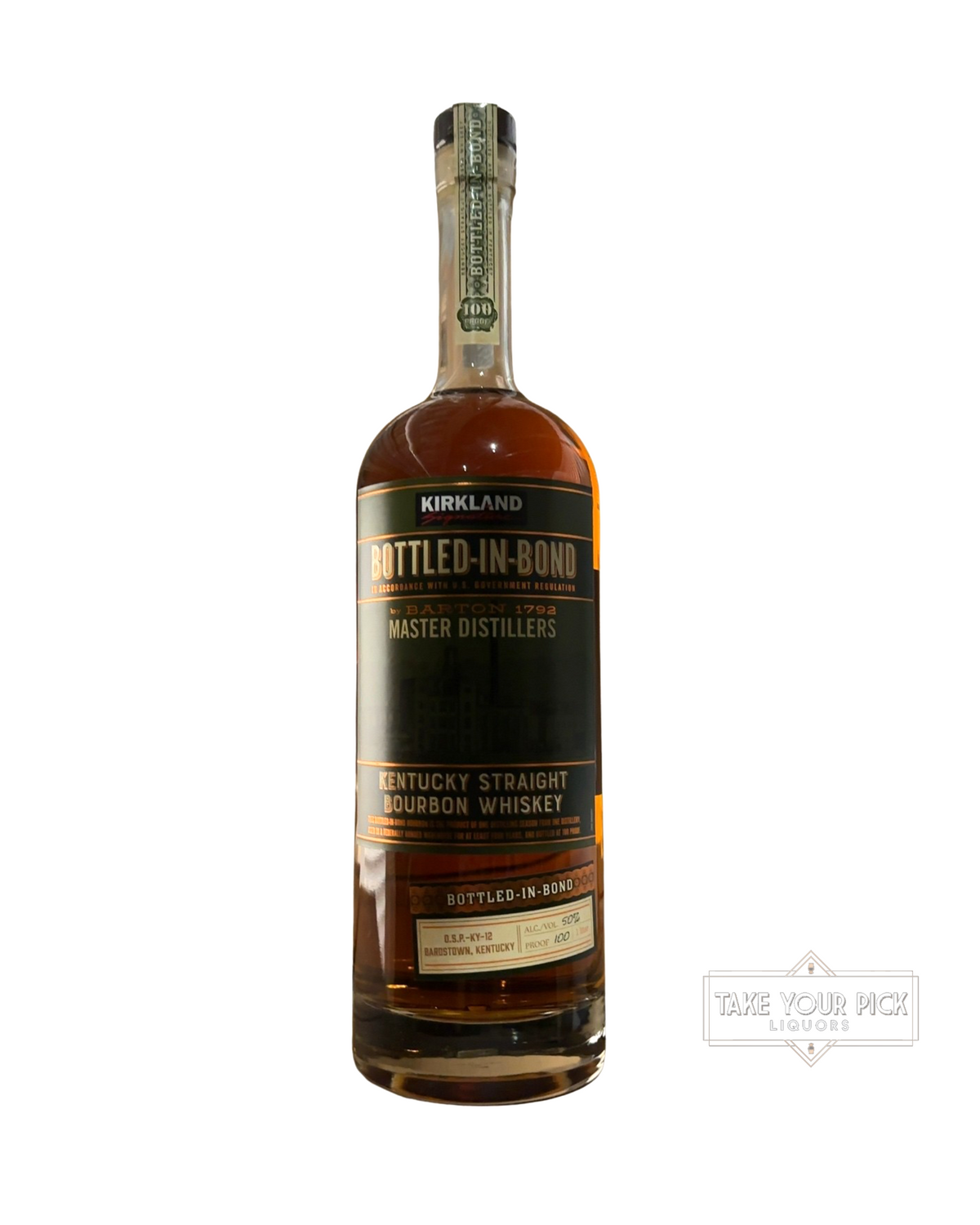 2023 Kirkland (by Barton 1792 Master Distillers) Kirkland Bottled-in-Bond Kentucky Straight Bourbon Whiskey 100 Proof 1 Liter
