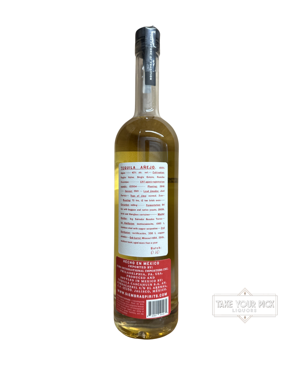 2023 Siembra Valles Siambra Valles Añejo 80 Proof 750ml