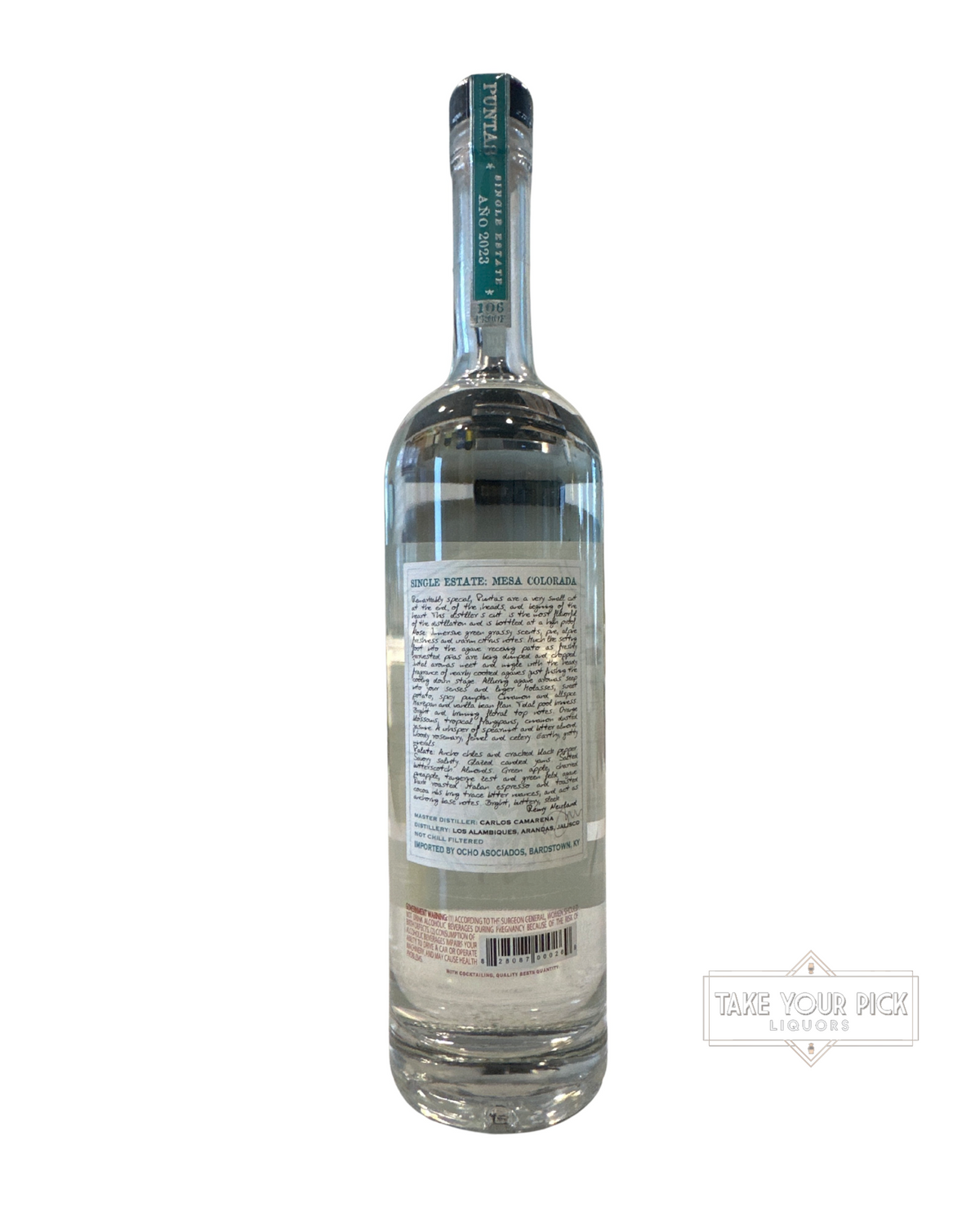 2023 Tequila Ocho Puntas Single Estate Tequila Plata 106 Proof 750ml