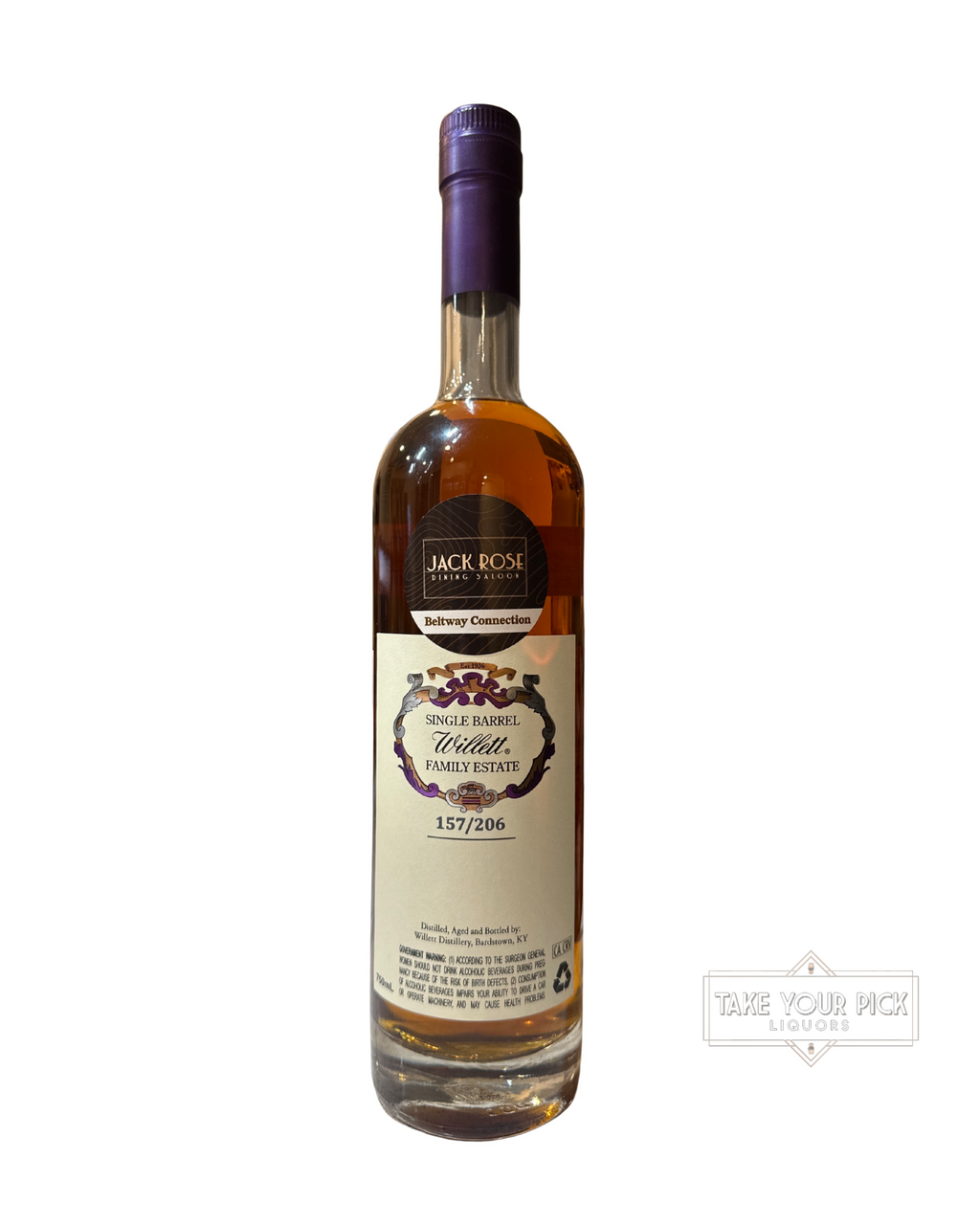 2026 Willett 5 Year Single Barrel Bourbon (Jack Rose Beltway Connection #8899) 121.6 Proof 750ml