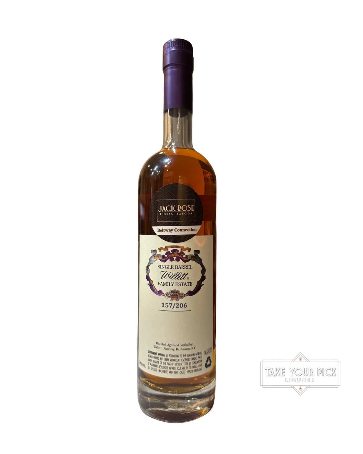 2026 Willett 5 Year Single Barrel Bourbon (Jack Rose Beltway Connection #8899) 121.6 Proof 750ml