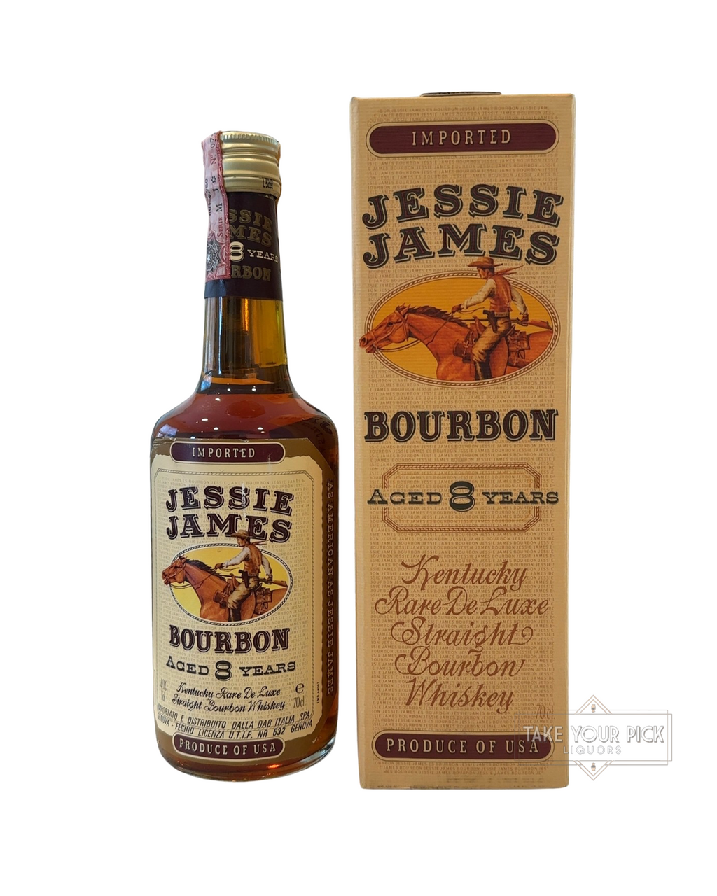Jessie James Bourbon Kentucky Rare De Luxe Straight Bourbon Whiskey 80 Proof 700ml