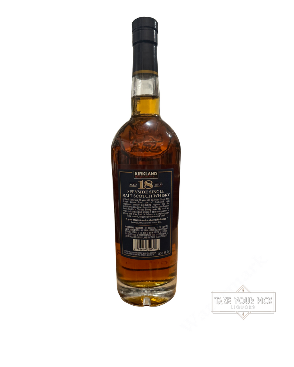 Kirkland (produced by Alexander Murray & Co. Ltd.) Kirkland 18 Years Speyside Single Malt Scotch Whisky Sherry Cask Finish 92 Proof