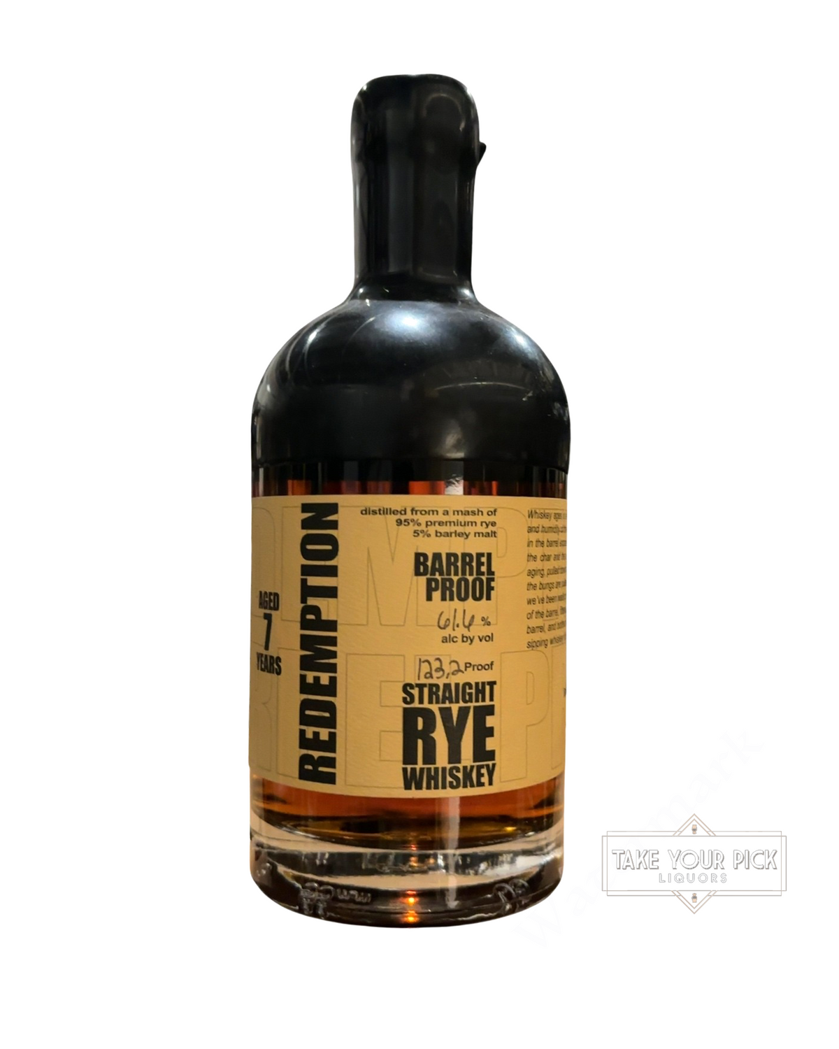 Redemption Barrel Proof Straight Rye Whiskey 123.2 Proof
