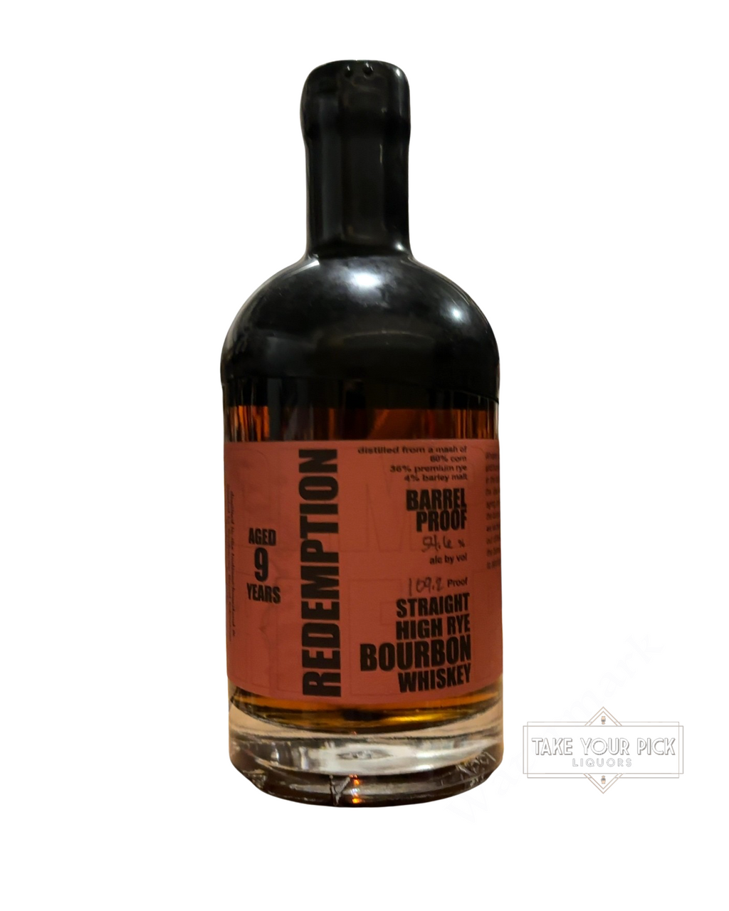 Redemption Barrel Proof Straight High Rye Bourbon Whiskey 109.2 Proof
