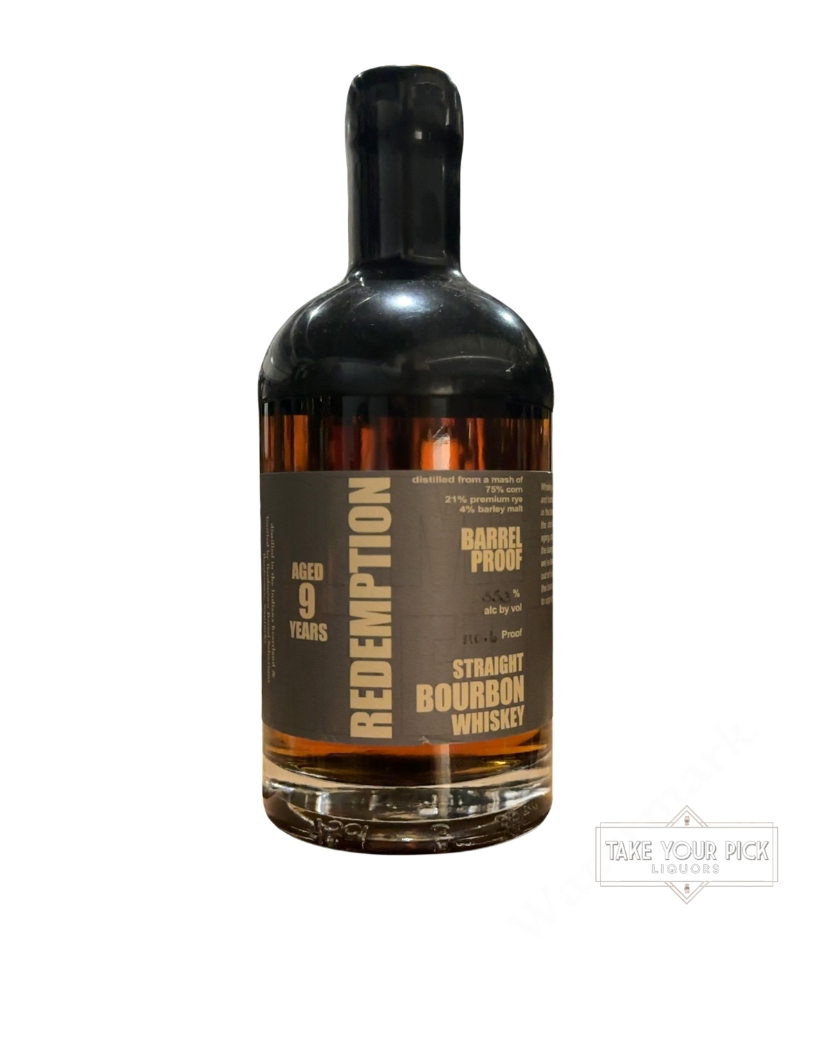 REDEMPTION BARREL PROOF STRAIGHT BOURBON WHISKEY 110.6 Proof 750ml