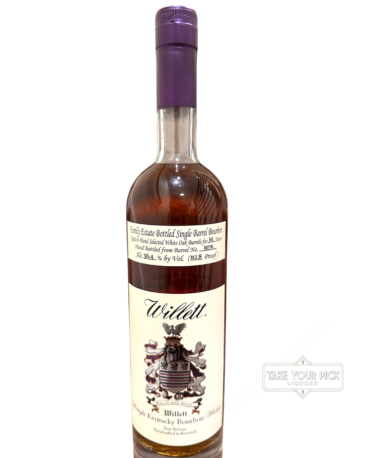 Willett 14 Year Single Barrel Bourbon (#1076) 112.8 Proof 750ml