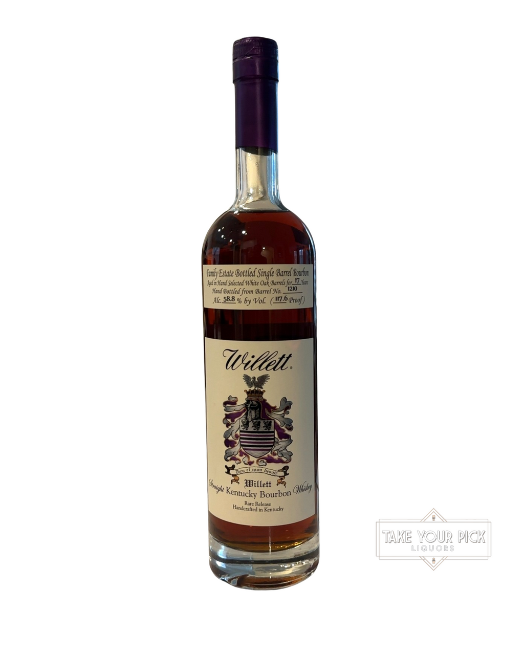 Willett 17 Year Single Barrel Bourbon (Jack Rose #1210) 117.6 Proof 750ml