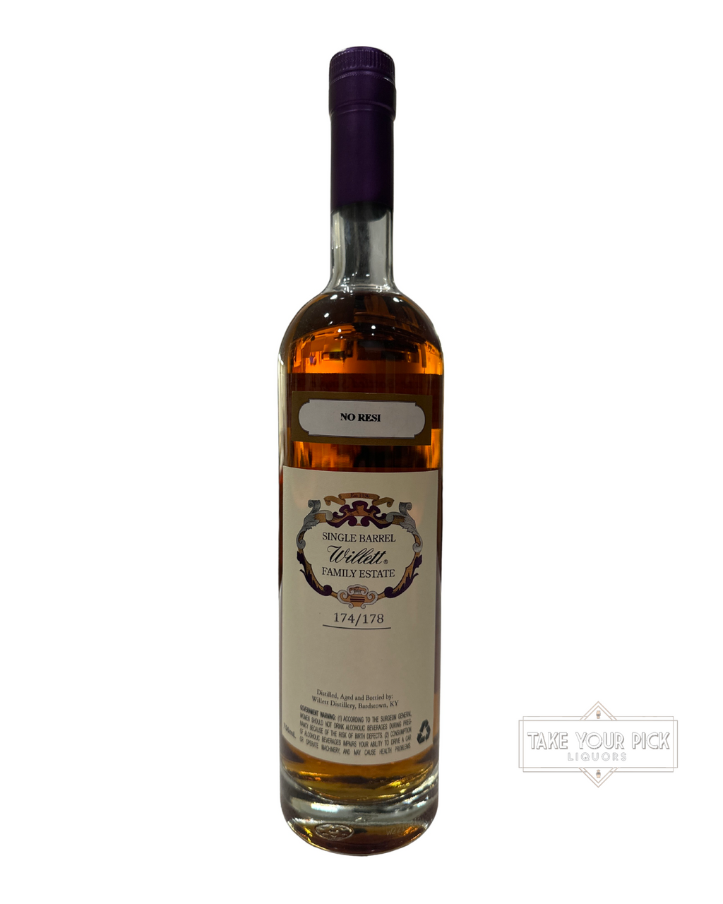 Willett 7 Year Single Barrel Bourbon (No Resi #3056) 122.4 Proof 750ml (Bottle 174)