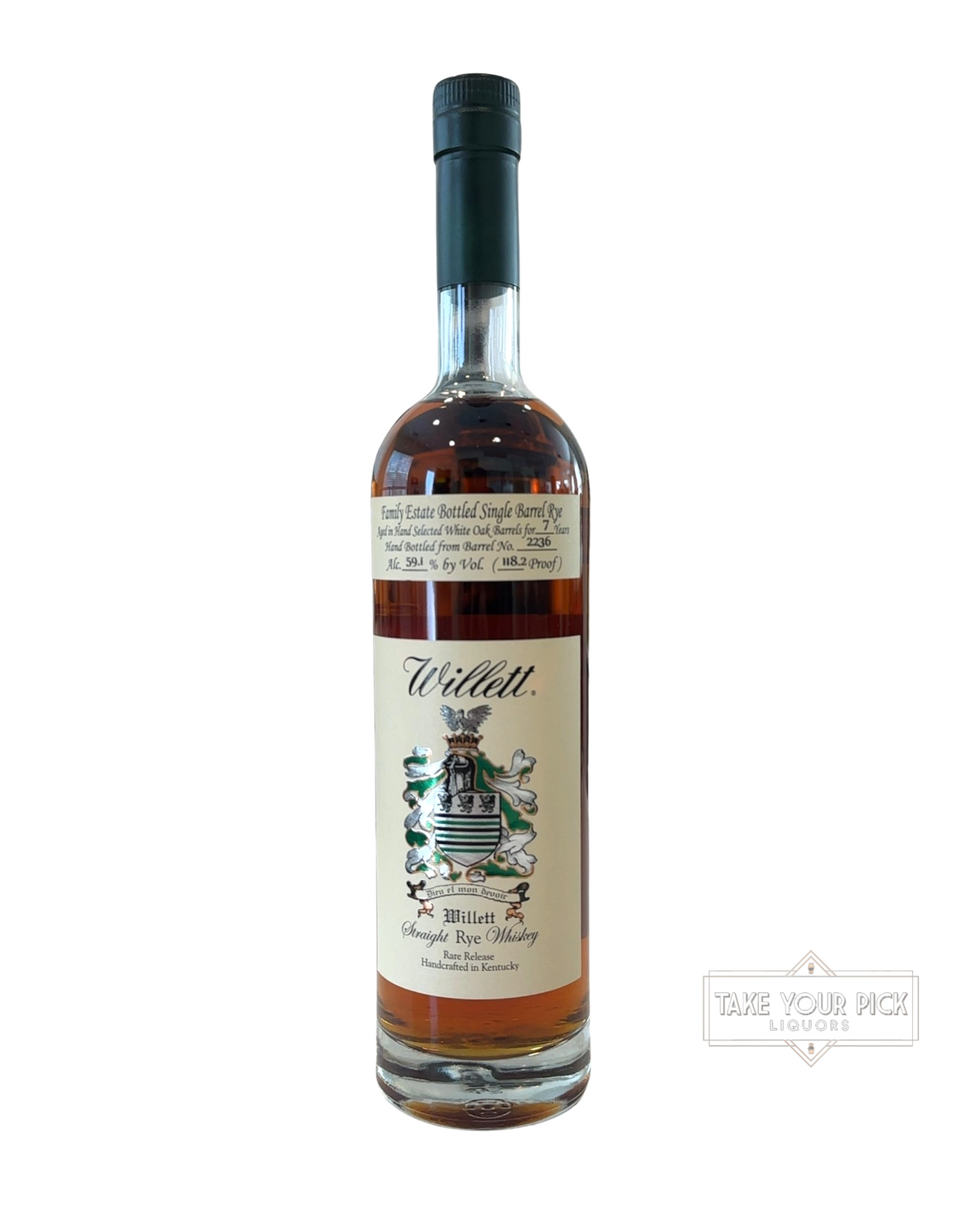 Willett 7 Year Single Barrel Rye (Clown Tears #2236) 118.2 Proof 750ml (Bottle 42)