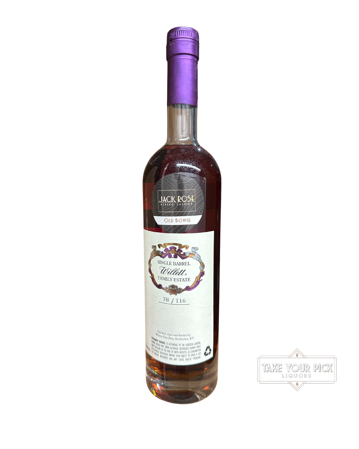 Willett 8 Year Single Barrel Bourbon (Jack Rose-Old Bowie #5279) 137.8 Proof 750ml