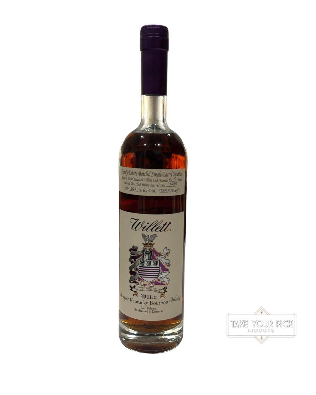 Willett 9 Year Single Barrel Bourbon (Argonaut #4250) 134.2 Proof 750ml