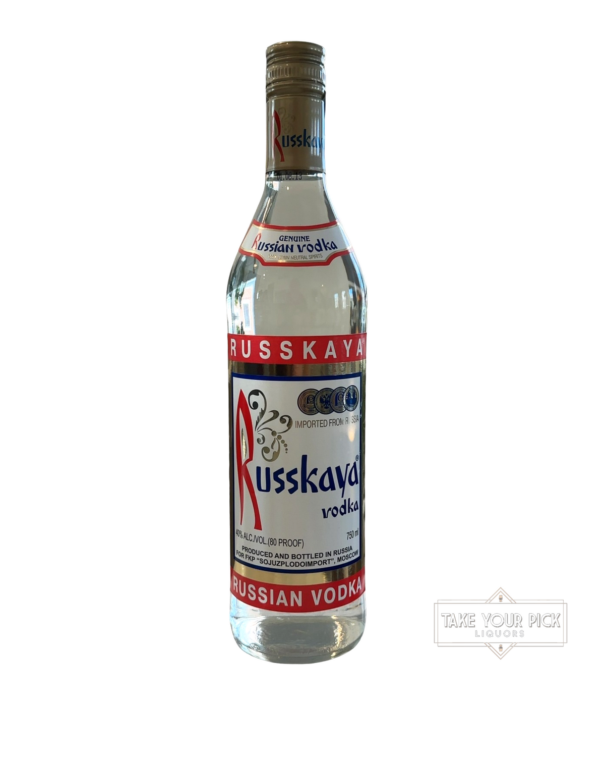2013 Russkaya Moscow Russian Vodka 80 Proof 80 Proof 750ml