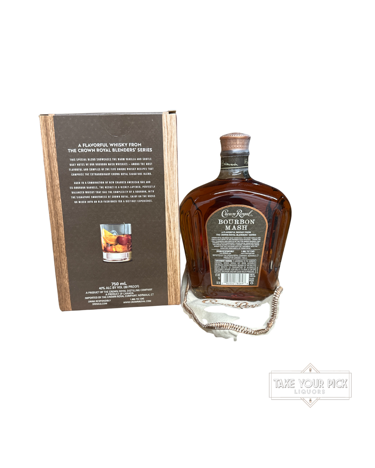 2018 Crown Royal Bourbon Mash 80 Proof 750ml With Box & Bag 80 Proof 750ml
