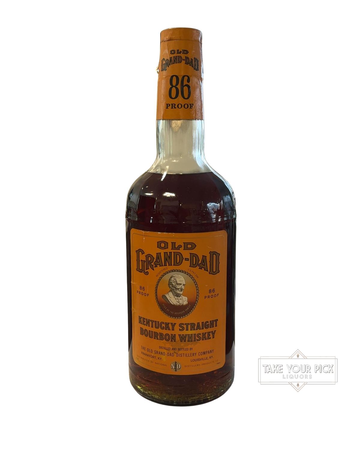 1967 The Old Grand-Dad Distillery Kentucky Straight Bourbon Whiskey 86 Proof 1.0 Gallon 86 Proof 3785ml