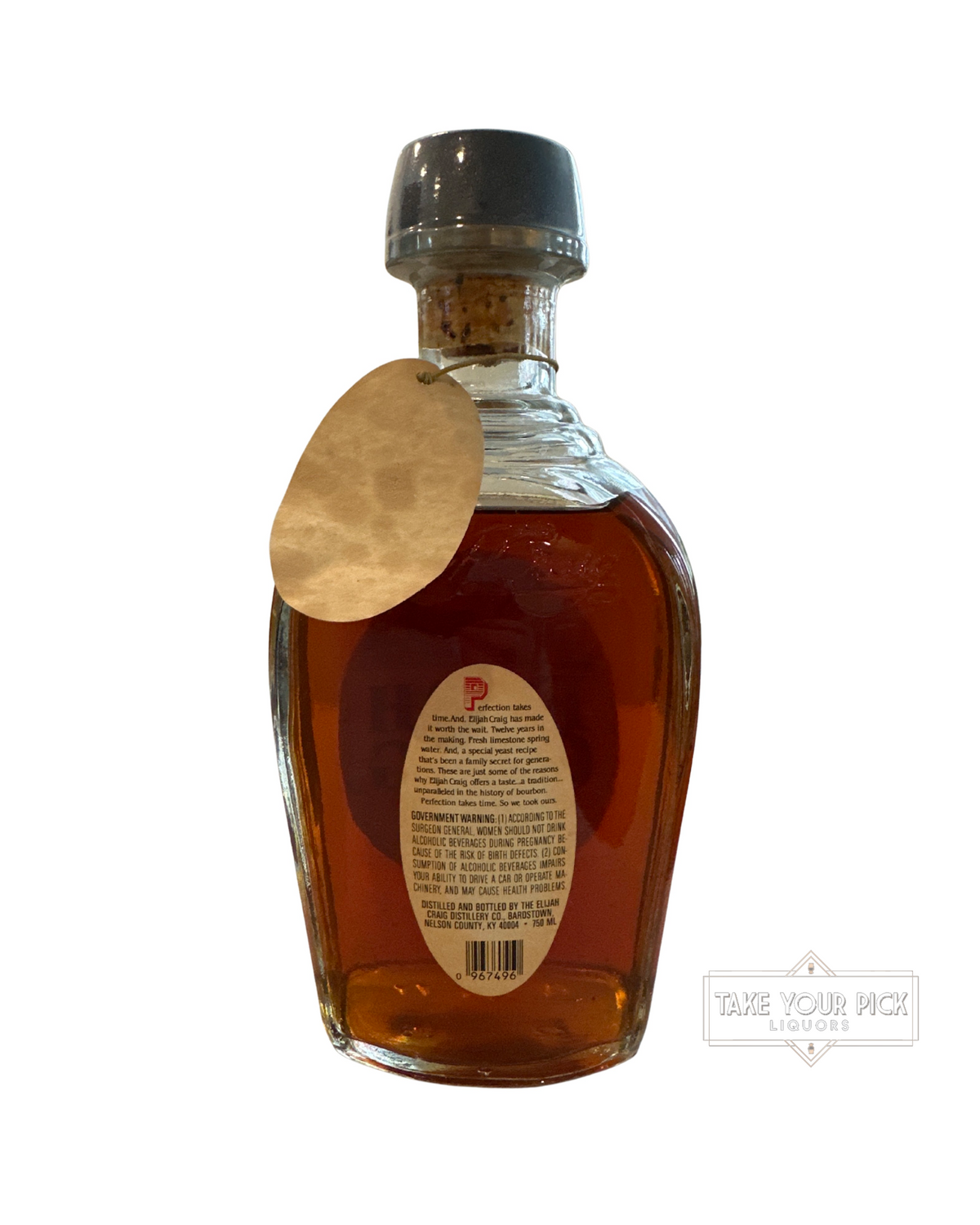 1996 Elijah Craig 12 Years Old Kentucky Straight Bourbon Whiskey 94 Proof 750ml