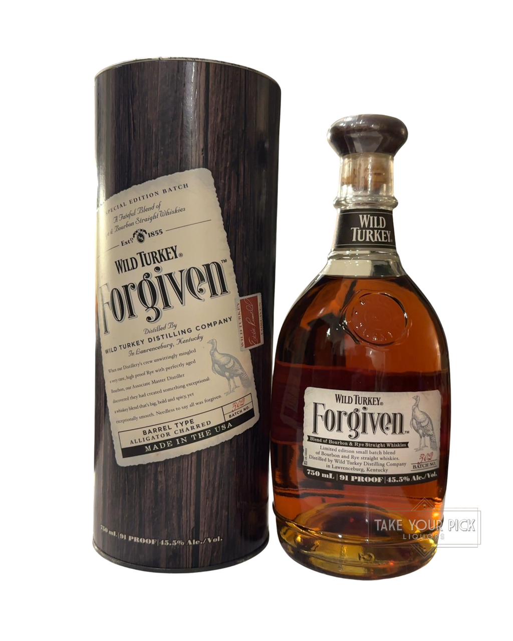 2013 Wild Turkey Forgiven 91 Proof 750ml Japan Export 91 Proof 750ml