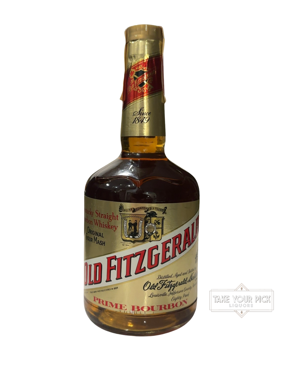 Mid to late 80’s 1980’s Stitzel Weller Old Fitzgerald Prime Bourbon 80 Proof 80 Proof 750ml