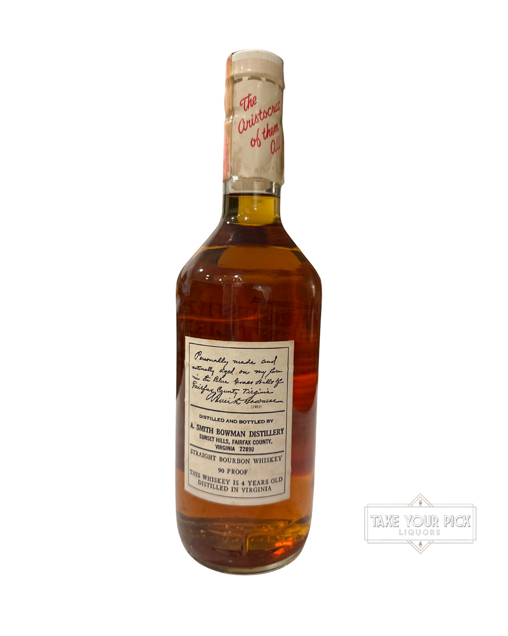 1974 A. Smith Bowman Distillery Virginia Gentleman 90 Proof 757ml