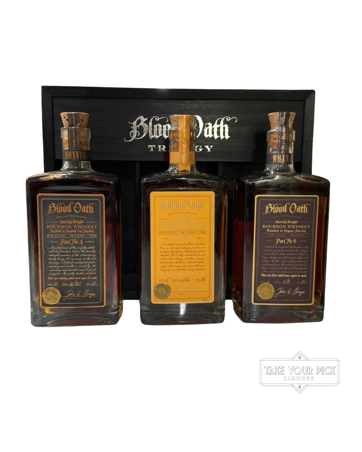 2020 Blood Oath Trilogy (Pact No. 4, No. 5, No. 6) 98.6 Proof 750ml