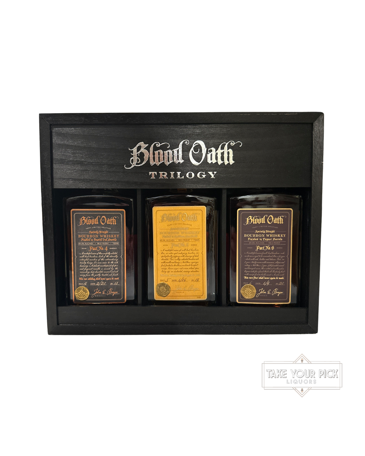 2020 Blood Oath Trilogy (Pact No. 4, No. 5, No. 6) 98.6 Proof 750ml