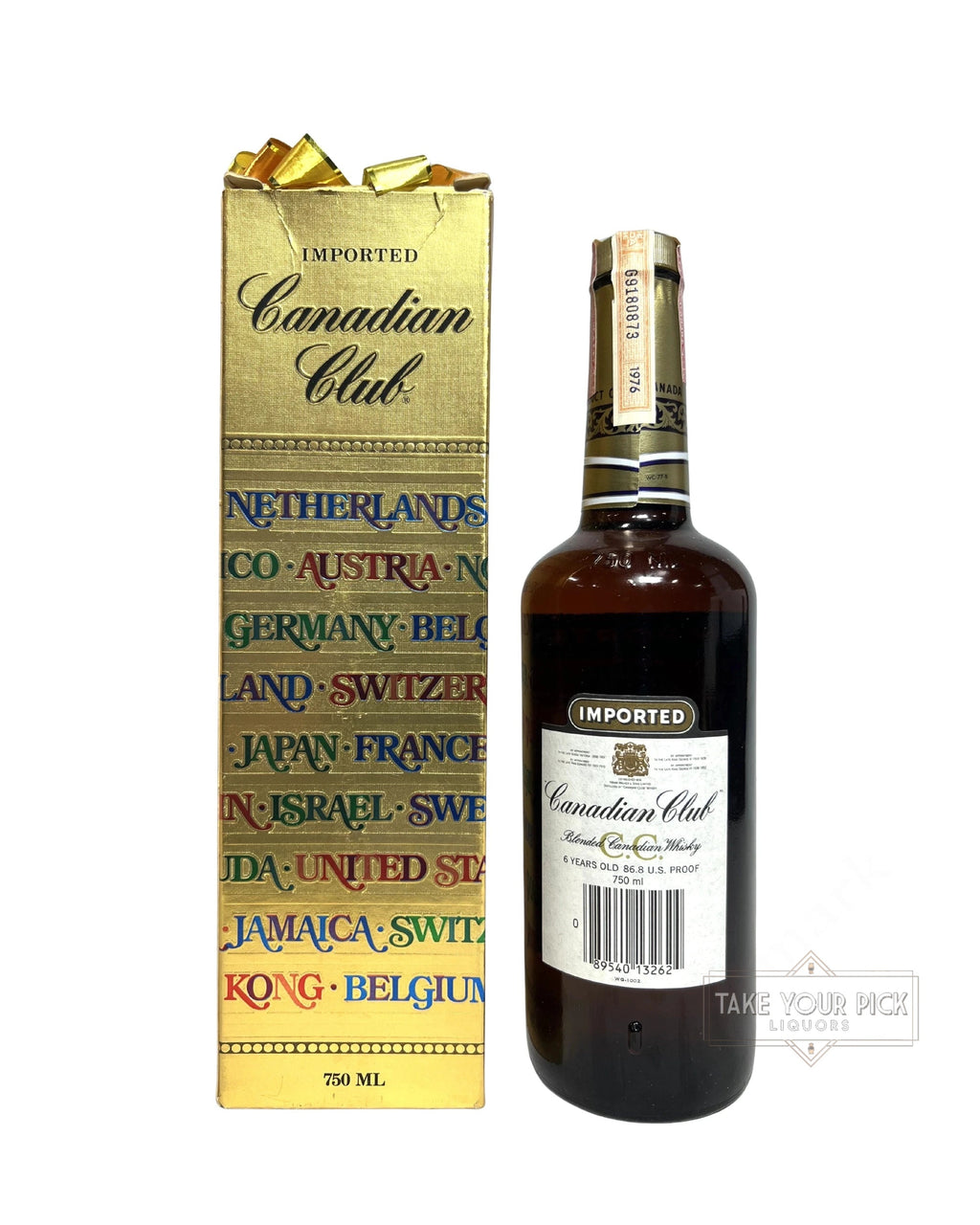 1976 Candian Club 6 Year with box 86.8 Proof 750ml