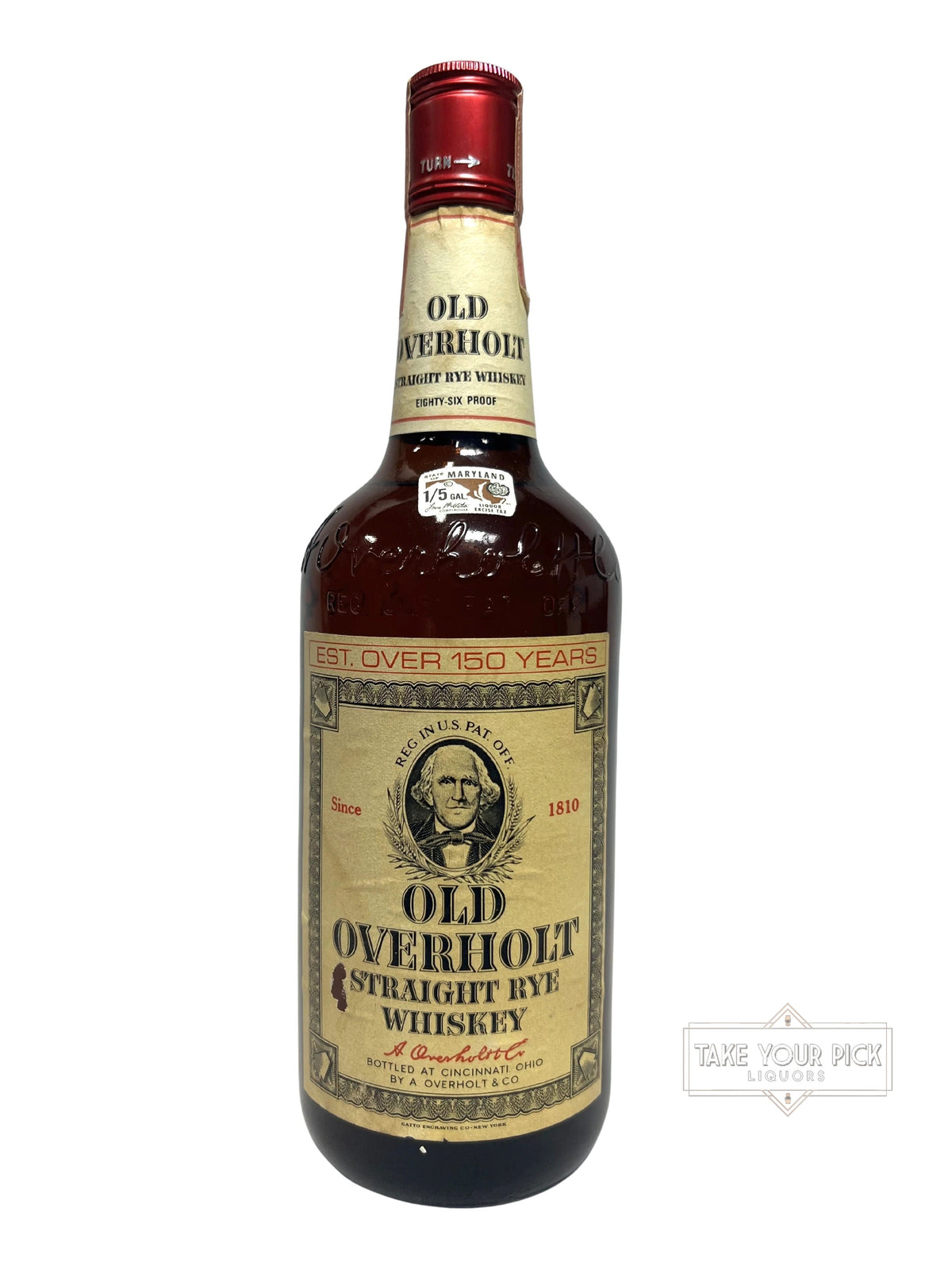 1972 Old Overholt Straight Rye PA distilled (National Distillers) 86 Proof 750ml