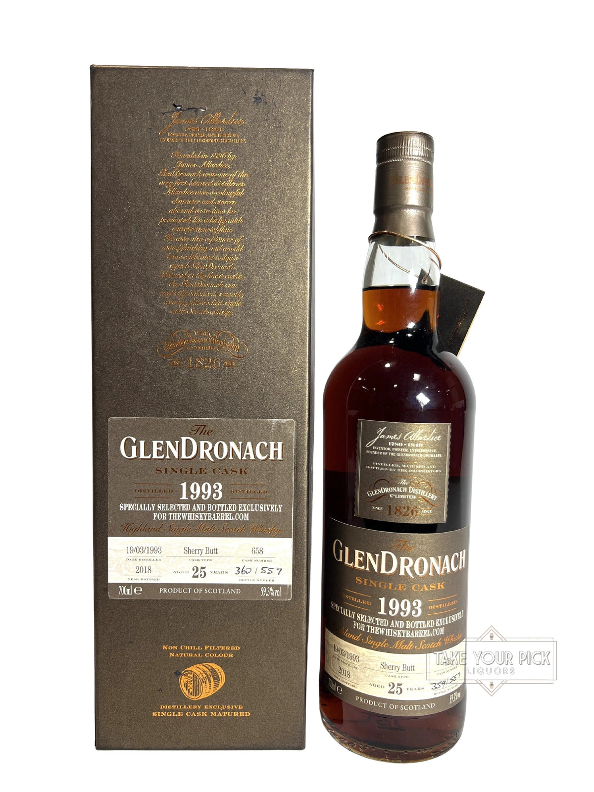 2018 Glendronach Single Cask 1993 25 Year 118.6 Proof 700ml