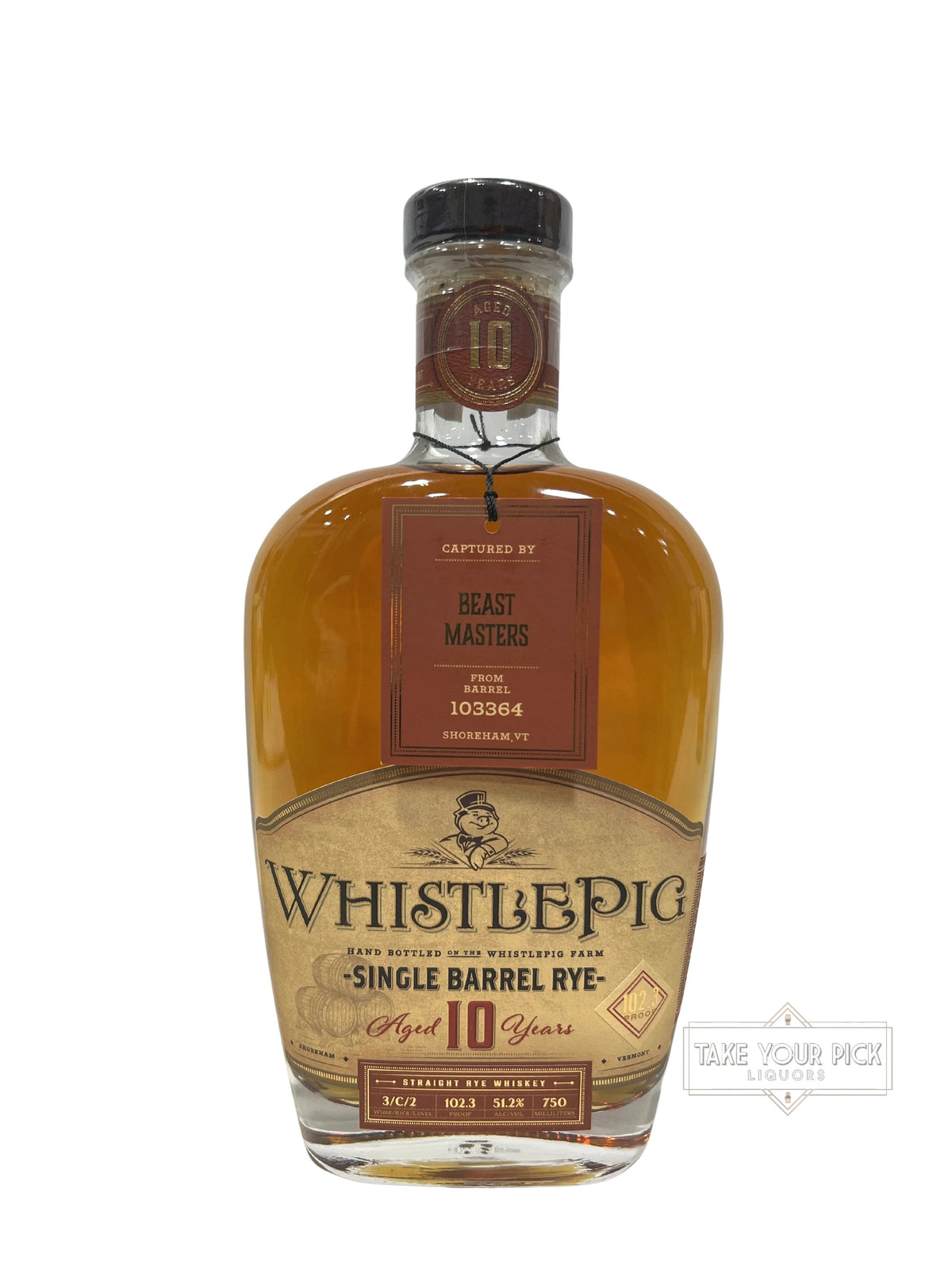 2021 Whistlepig for Beastmaster's Bee's Knees #3 10 Year, NCF 102.3 Proof 750ml